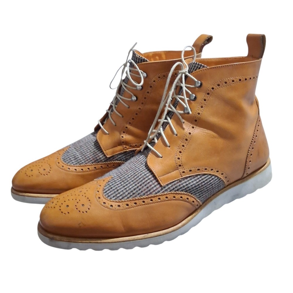 Southern Gents Rogue Sport Wingtip Men size 13 Leather Tweed Preppy Career Boots